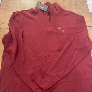 Brand New - Mens Red Polo half zip